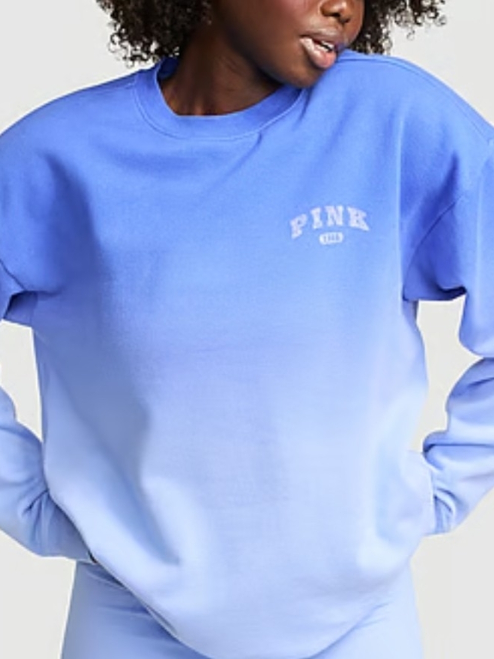 PINK Victoria's Secret Blue Ombre Crewneck Sweater Xs